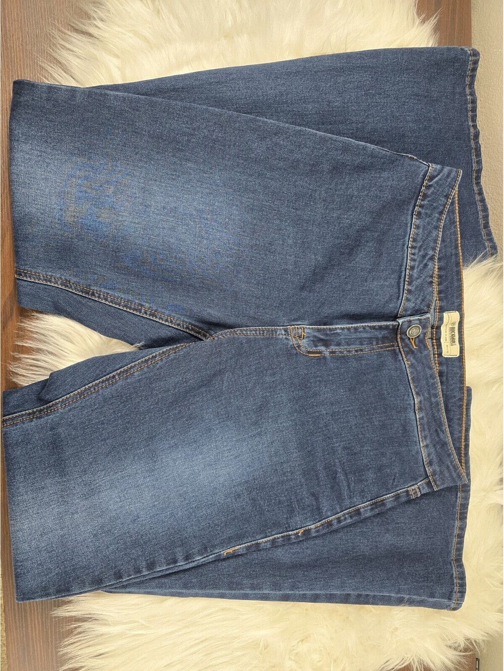 Womens ROCKIN Roll Denim Button Flares,Size 30 32 Medium Wash Jeans